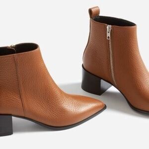 Everlane The Boss Boot Cognac Ankle Boots- never worn!